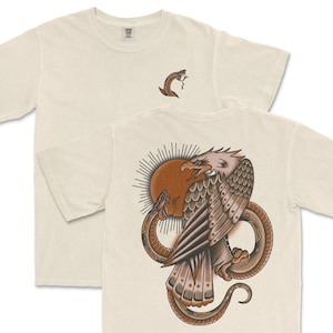 Eagle Snake Traditional Tattoo Shirt, Tattoo Flash T Shirt, Tattoo Graphic Tee, Tattoo Inspired Clothing, Edgy Streetwear, Eagle Tshirts