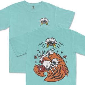 Tiger Tattoo T Shirt, American Traditional Tattoo Clothing, Tattoo Inspired Tshirt, Tattoo Flash, Old School Tattoo Apparel, Comfort Colors