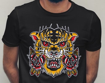 Tiger Tattoo Tee Etsy