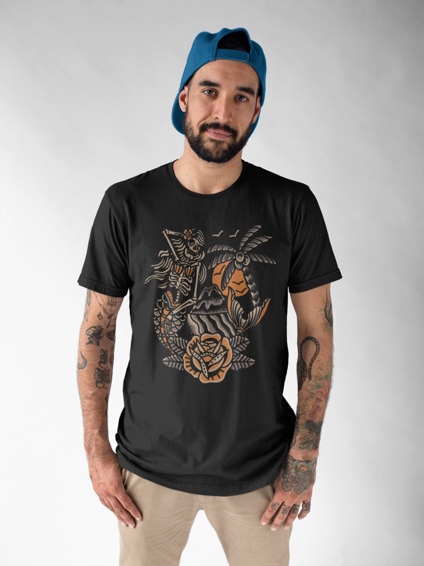 Traditional Mermaid Skeleton Shirt Traditional Tattoo Flash - Etsy Traditional Mermaid Skeleton Shirt Traditional Tattoo Flash - Etsy