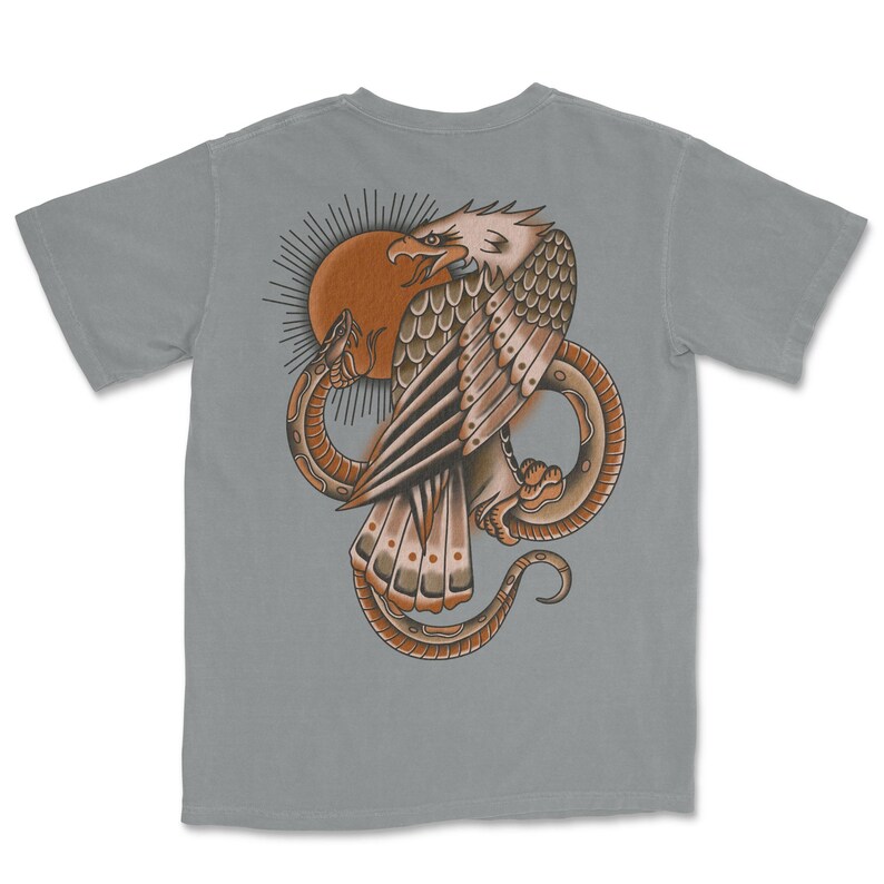 Eagle Snake Traditional Tattoo Shirt, Old School Flash Graphic Tee, Tattoo Apparel image 7