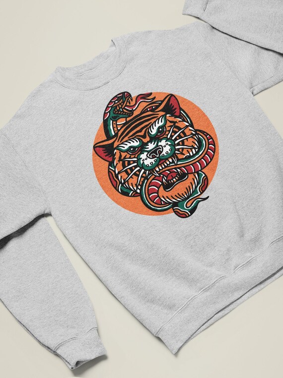 Tiger Snake Sweatshirt Alt Sweatshirt Tattoo Shirt - Etsy Tiger Snake Sweatshirt Alt Sweatshirt Tattoo Shirt - Etsy