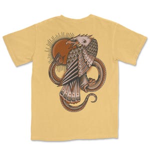 American traditional tattoo graphic tee with eagle and serpent