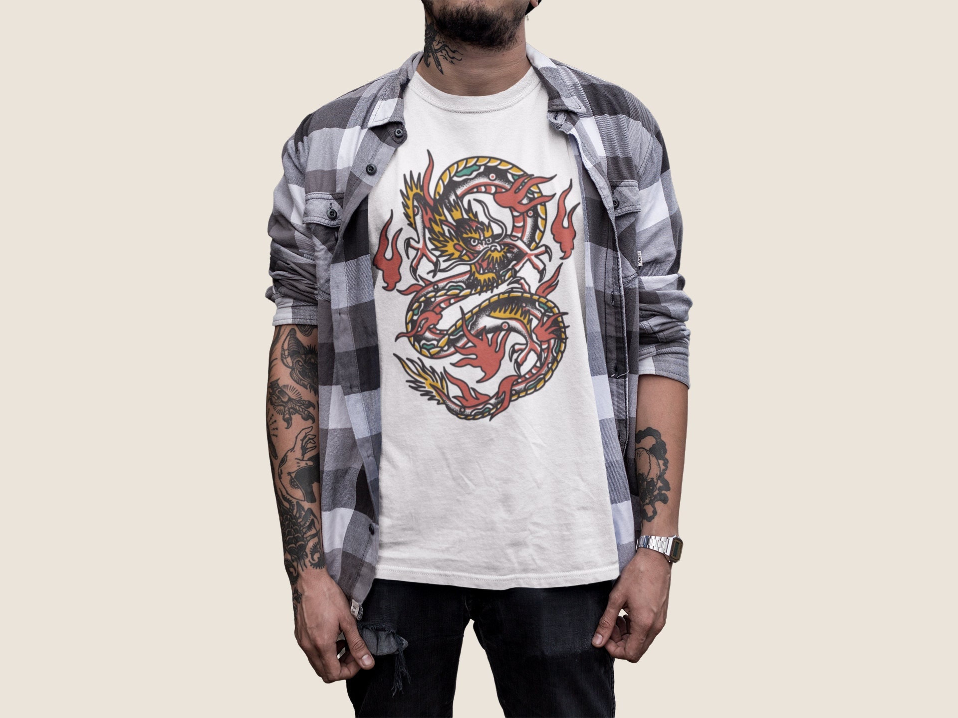 Traditional Japanese Dragon Tattoo Shirt Graphic Tee Tattoo - Etsy Traditional Japanese Dragon Tattoo Shirt Graphic Tee Tattoo - Etsy
