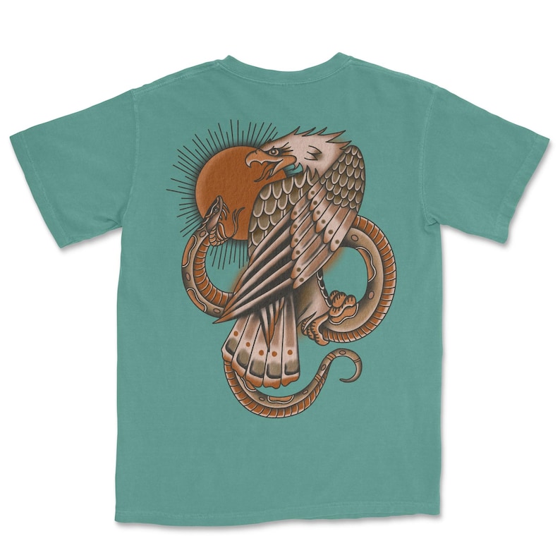 Eagle Snake Traditional Tattoo Shirt, Old School Flash Graphic Tee, Tattoo Apparel image 8