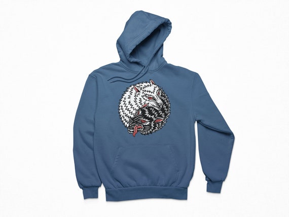 Wolf Yin Yang Traditional Tattoo Hoodie Tattoo Design 