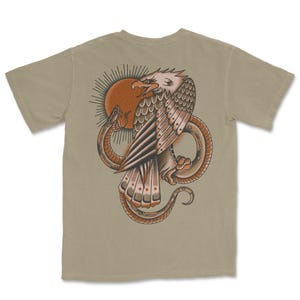 Traditional tattoo eagle and snake shirt with old school tattoo flash-style artwork