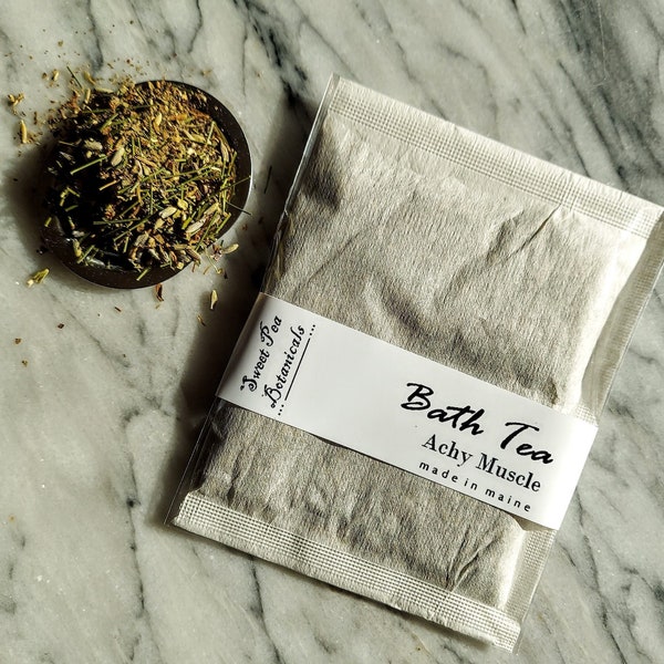 MAINE MADE Botanical Bath Tea ~ Tub Tea ~ Natural Floral Bath Tea ~ Lavender ~ Achy Muscle ~ Relax ~ Winter Skin ~ Good Mood ~ Herbal Gift