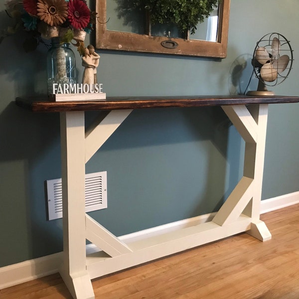 Farmhouse Sofa Table Plan | Rustic Console Table | Entryway Table | Sofa Bar Table | Primitive Sofa Table | Entryway Cons | Build Plan | PDF