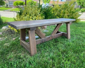DIY Farmhouse Bench Plan | Rustic Woodworking Project (PDF Guide)