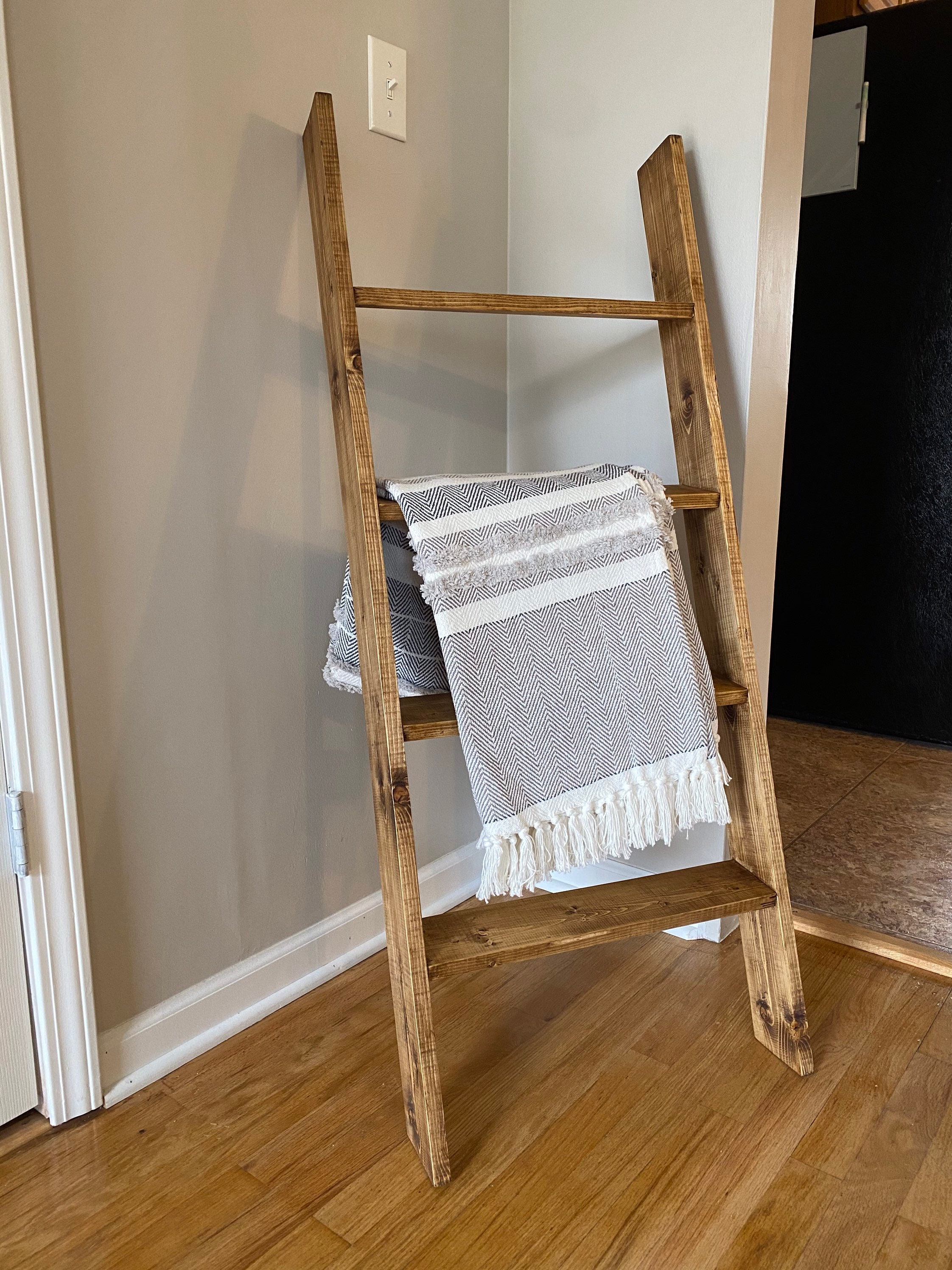 Farmhouse Blanket Ladder Decorative Ladder Rustic Wood Etsy España