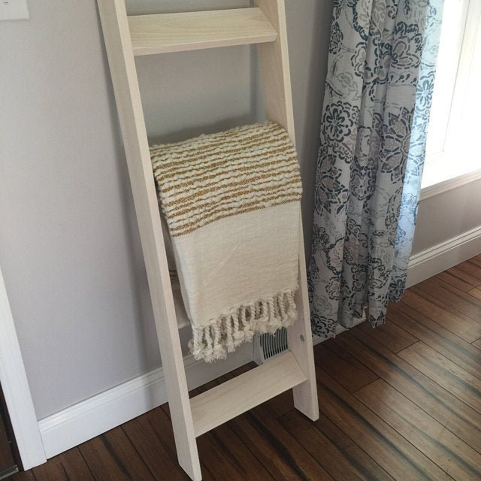 Farmhouse Blanket Ladder Decorative Ladder Rustic Wood Etsy Canada