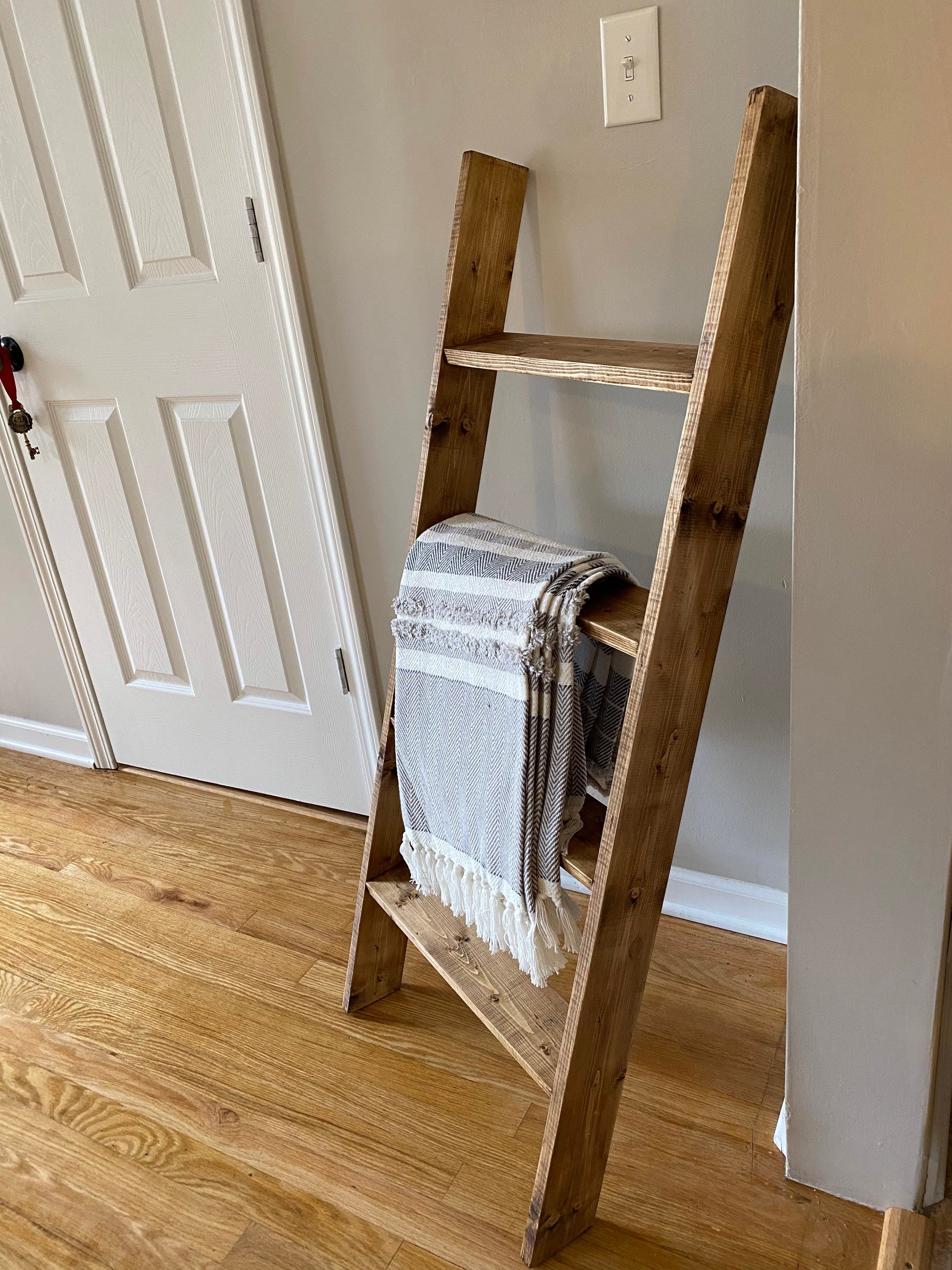 Farmhouse Blanket Ladder Decorative Ladder Rustic Wood Etsy Canada