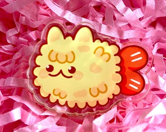 TemPURRa Acrylic Pin, Kawaii Japanese tempura foodie kitty Pin