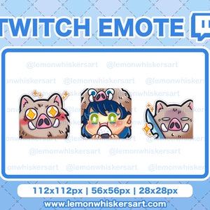 Anime Emotes | Twitch, Discord, Youtube Streaming Demon Inosuke Emote
