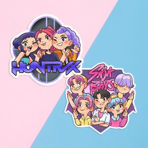 Kpop Demon Hunters 3 "Zoll laminierter Aufkleber Kpop Huntrix Tiger | Laptop iPad Bullet Journal Planer Wasserdicht Hydroflask