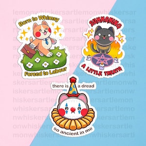 NOVOS Adesivos Kawaii de Gato 3" com Gatinho Fofo Kawaii Laminado Recortado | Diário para Laptop e iPad, Agenda e Garrafa Hidrofórmica à Prova D'água