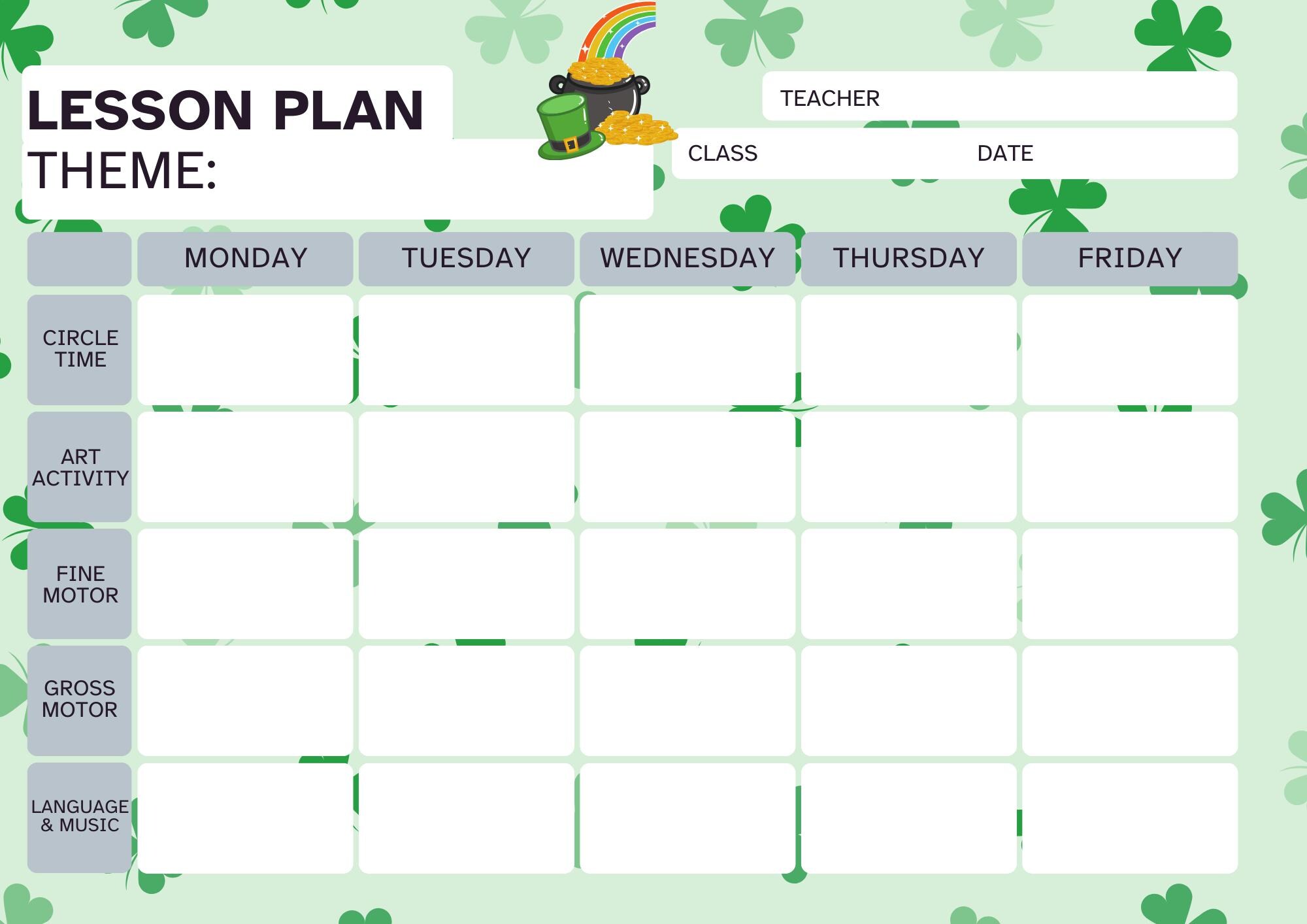 Editable Preschool Lesson Plan Template | Weekly Daycare & Homeschool ...