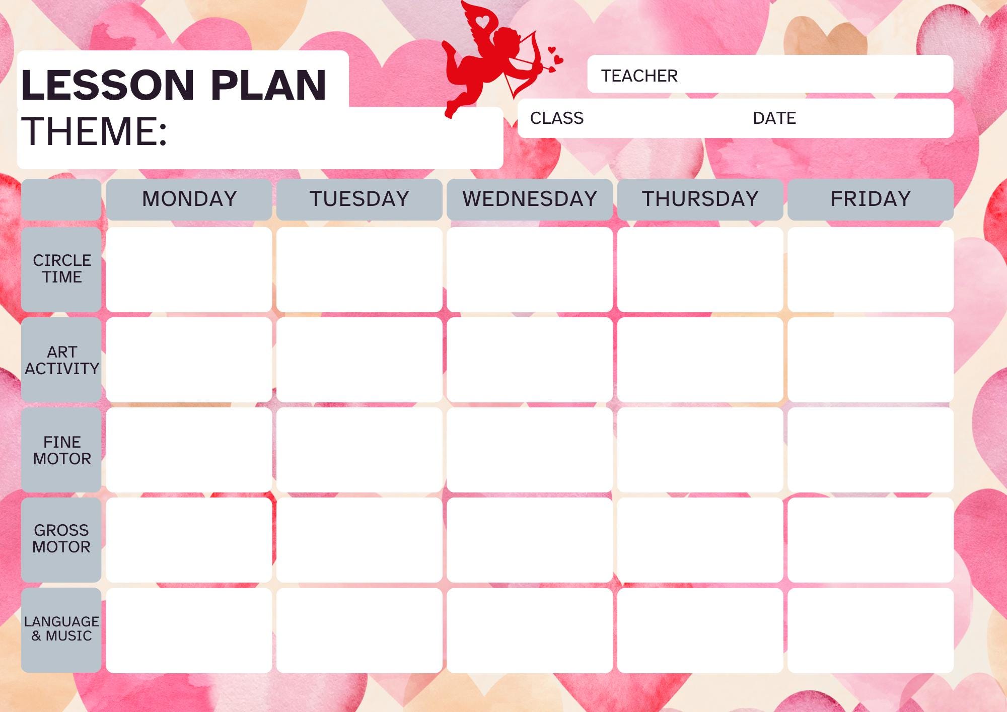 Editable Preschool Lesson Plan Template | Weekly Daycare & Homeschool ...