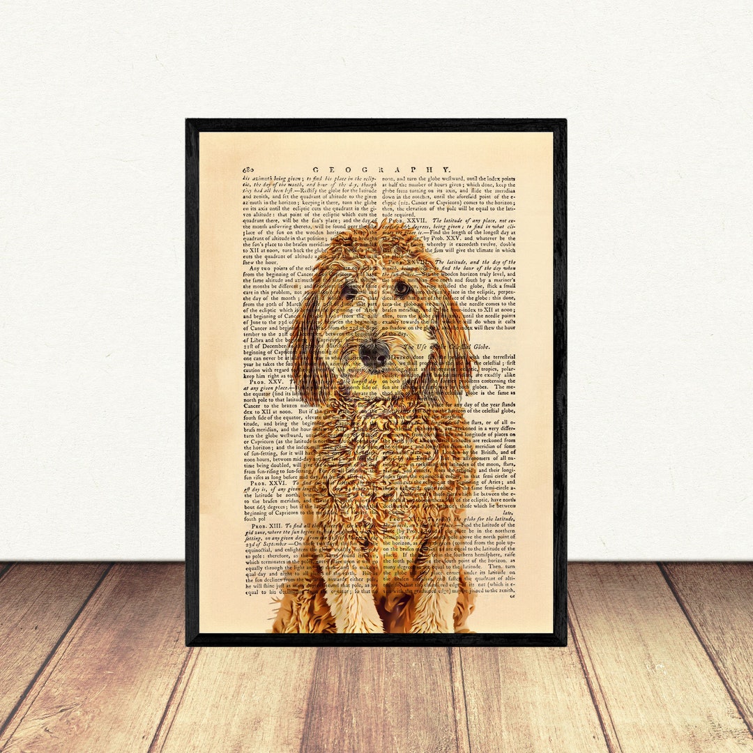 Goldendoodle Wall Art, Dog Art Print Pet Portrait Wall Decor, Animal