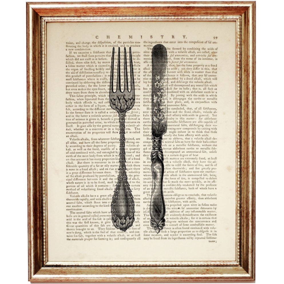 Caffè arte stampe coltello e forchetta tela Quadri cucchiaio poster e stampe cucina tela parete arte Quadro per soggiorno camera 40x60 cm x 3 senza cornice