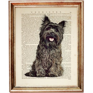 Cairn Terrier Print, Terrier Dog Dictionary Art Print, hond muurdecoratie, huisdier poster print, hondenkunstwerk