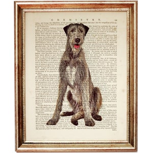 Irish Wolfhound Dog 8x10 Dictionary Art Print, Irish Wolfhound Gifts, Dog Artwork, Dog Nursery Wall Decor, Dog Wall Hanging
