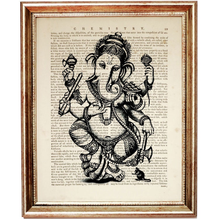 Ganesha Wall Decor Ganesha Dictionary Art Print Hindu God Etsy UK