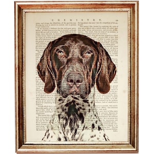 German Shorthaired Pointer Dog Art, Dictionary Art Print, GSP Gifts, GSP Art, GSP Dog, German Shorthaired Pointer Dog