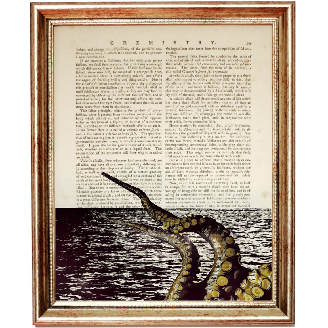 Set of 3 Prints Kraken Dictionary Art Print Nautical Wall Etsy