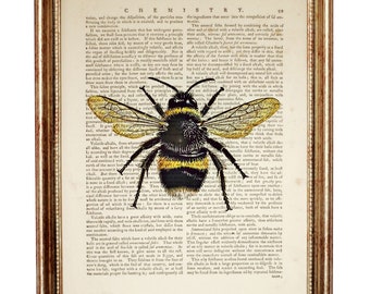 Bee Wall Art, Honey Bee Dictionary Art Print, Bumble Bee Nursery Wall Decor, Bumblebee Poster 8x10
