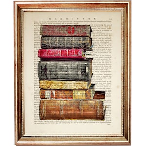 Book Lover Print, Book Lover Gift, Book Set Decor, Book Dictionary Art Print, Intelligent Gift Poster, Book Wall Hanging