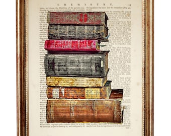 Book Lover Print, Book Lover Gift, Book Set Decor, Book Dictionary Art Print, Intelligent Gift Poster, Book Wall Hanging