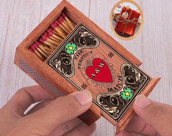 Large match box for couple • custom match box • match box • couples gift for boyfriend • MT041h