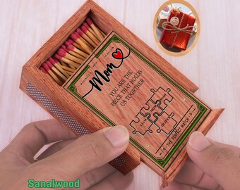 Personalize matchbox for couple  • anniversary match wooden box box  • 5 year wedding anniversary gift  • MOM