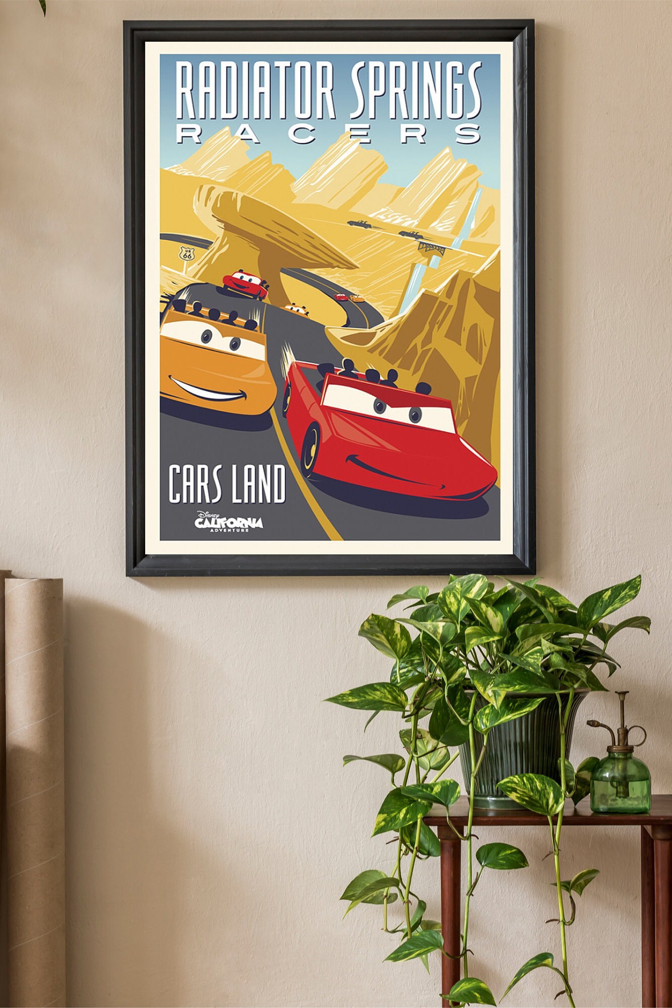 Radiator Springs Racers Poster Disney Attraction Vintage Etsy