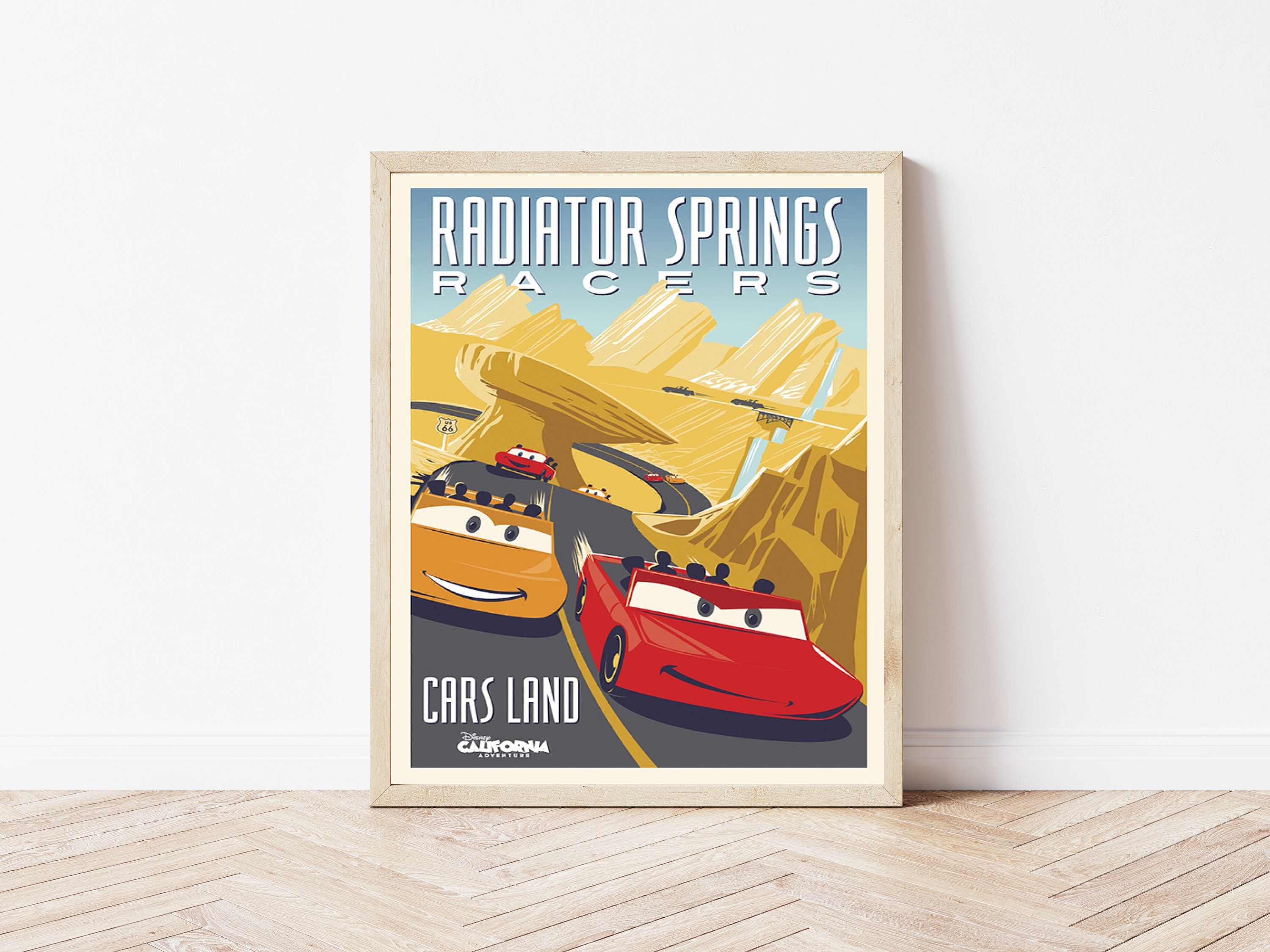 Radiator Springs Racers Poster Disney Attraction Vintage Etsy