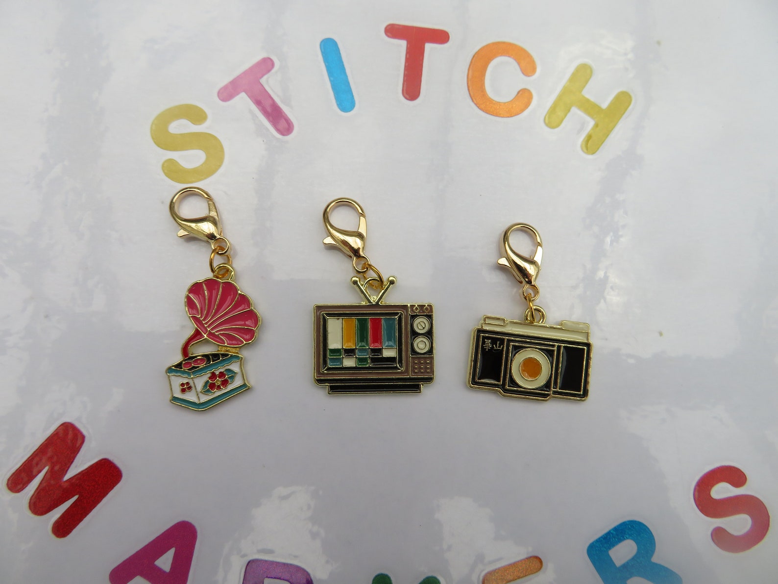 Retro Set Stitch Markers set of 3 Etsy