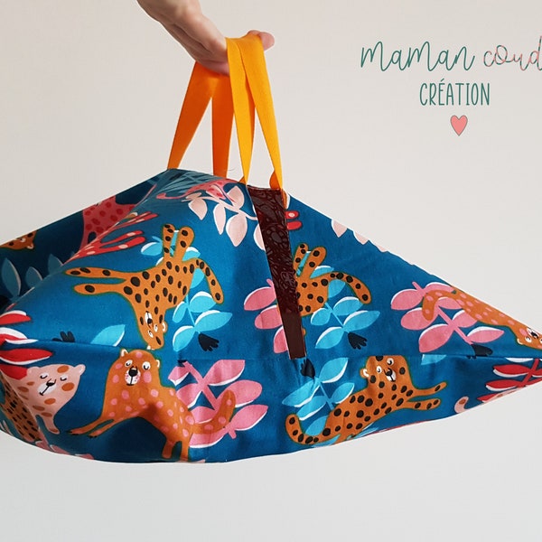 Sac à tarte  - Modèle "Tigre" - doublé en coton enduit réversible