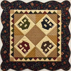Once Upon a Prairie House quilt pattern table topper