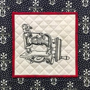 Old Faithful Hand Embroidery Quilt Pattern. Antique Sewing Machine, put in a quilt block, a pillow, a bag. Easy step by step instructions.
