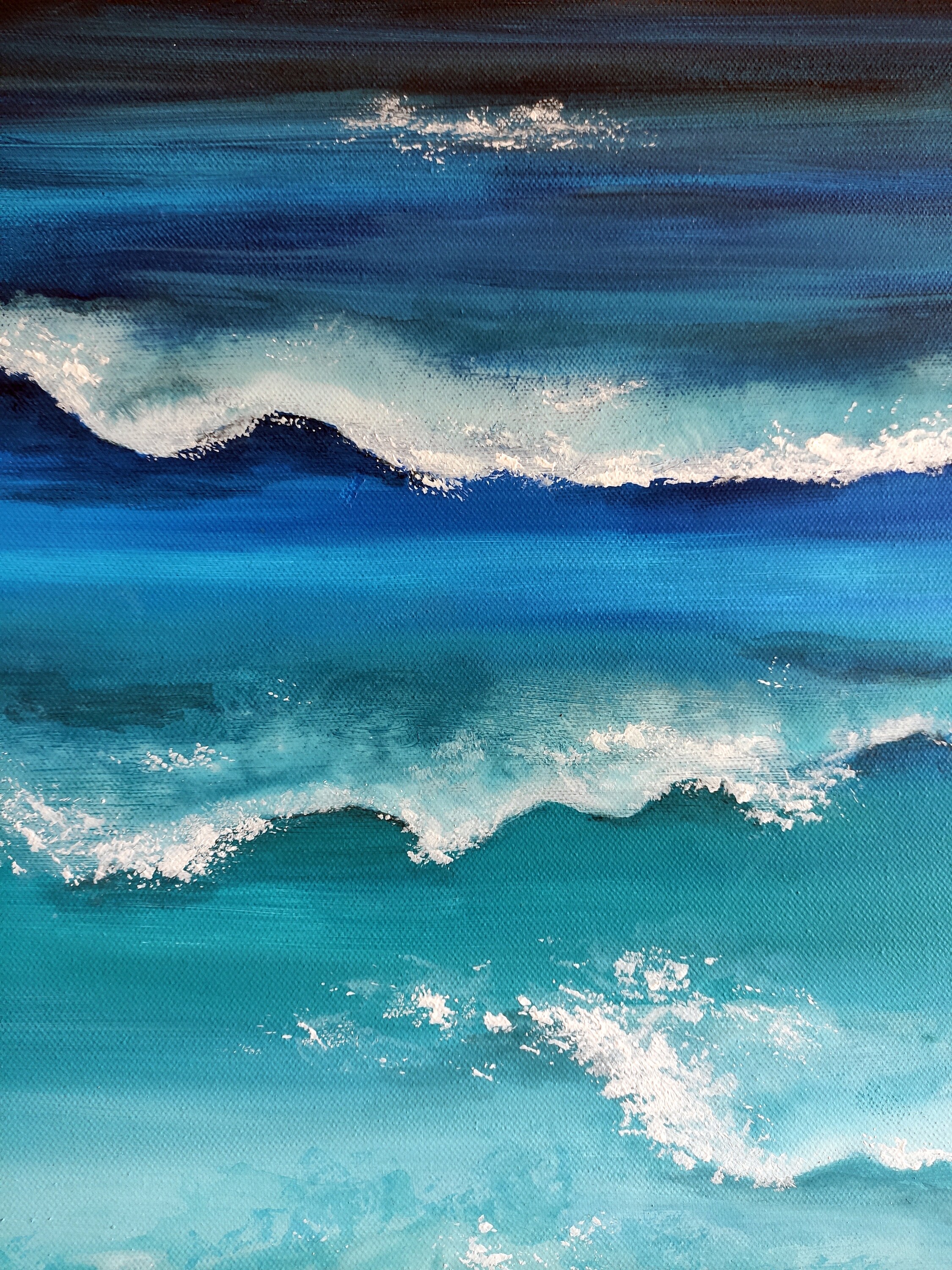 Blue Sea Acryl Painting Art Canva | Etsy Ireland