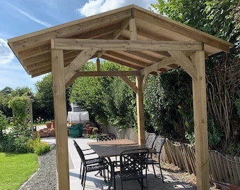 Wooden Gazebo Kit 3m x 2.4m, Timber Hot Tub Shelter, Gazebo