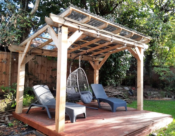 Clic para ampliar  Pergolas de madera, Glorieta de madera, Techo