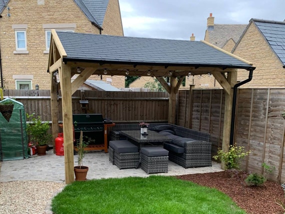 3.6m X 3m Gazebo Hot Tub Shelter Timber 