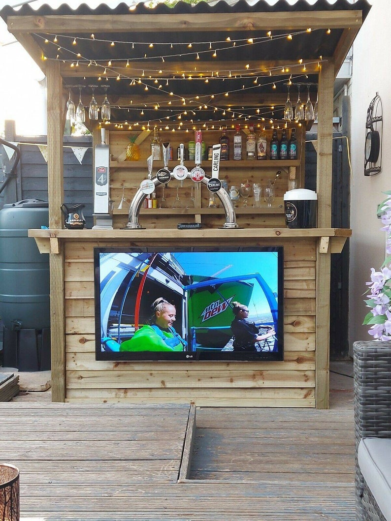 Garden Bar Outdoor Bar Treated Wood Tiki Bar DIY Kit Etsy