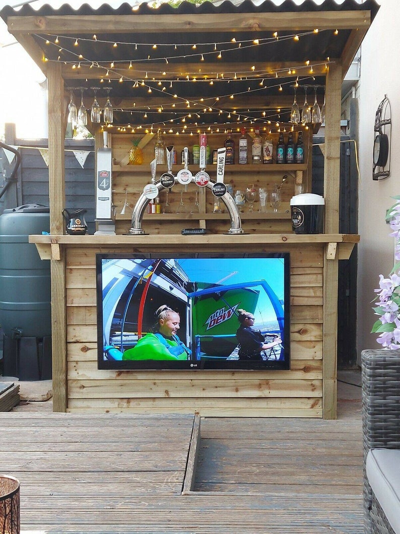 Garden Bar Outdoor Bar Treated Wood Tiki Bar DIY Kit image 2