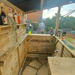 Garden Bar  Outdoor Bar Treated Wood  Tiki Bar DIY Kit image 6