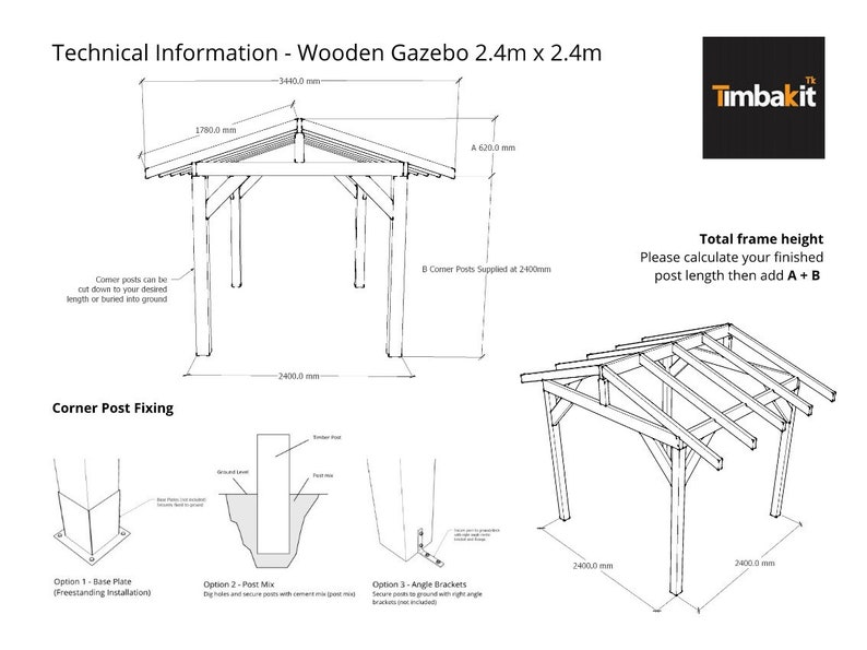 Wooden Gazebo 2.4m x 2.4m Hot Tub Shelter Enclosure, Timber Garden Gazebo Shelter image 2