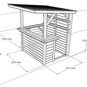 Garden Bar Outdoor Bar Treated Wood Tiki Bar DIY Kit image 8